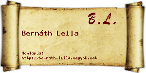 Bernáth Leila névjegykártya